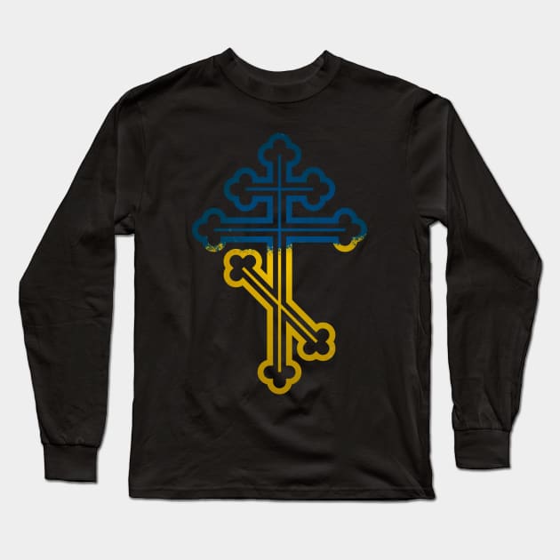 Ukrainian Orthodox Cross Long Sleeve T-Shirt by Beltschazar